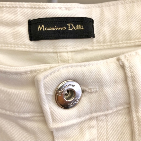 Massimo Dutti White Boot Cut Fit Flared Low Rise Boho High Rise Denim Jeans. US8 - Picture 2 of 16